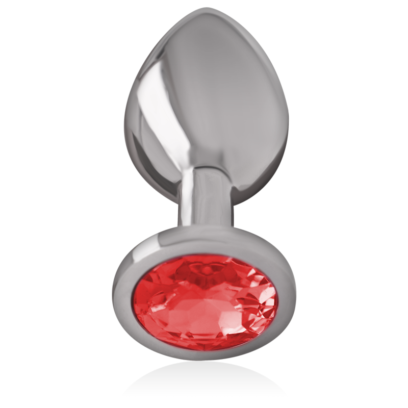 INTENSE - METAL ANAL PLUG WITH RED CRYSTAL SIZE M - NOCTURNA DESIRES