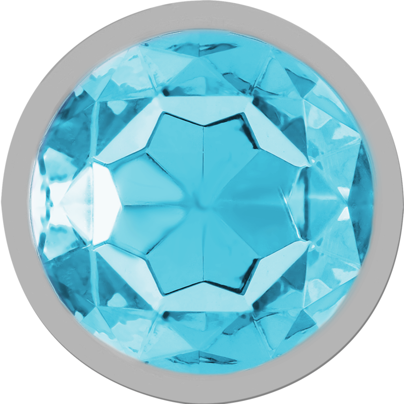 INTENSE - ALUMINUM METAL ANAL PLUG WITH BLUE CRYSTAL SIZE S - NOCTURNA DESIRES