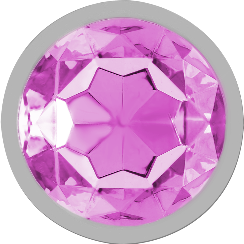 INTENSE - ALUMINUM METAL ANAL PLUG WITH PINK CRYSTAL SIZE S - NOCTURNA DESIRES