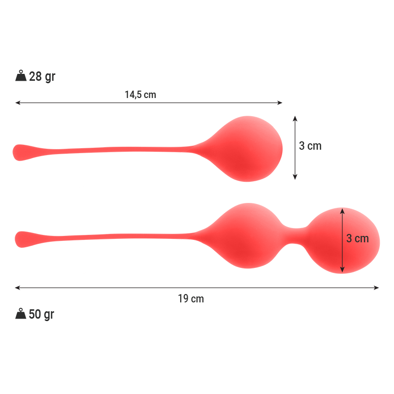 INTENSE - KEGEL BALLS PACK KENDALL RED - NOCTURNA DESIRES