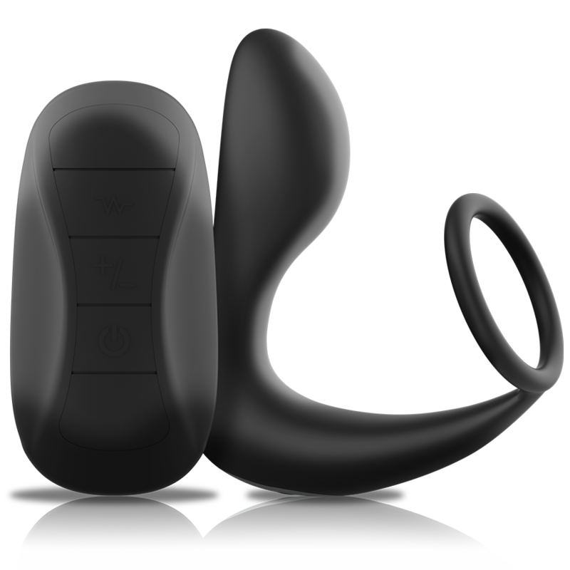 BLACK&SILVER - REMOTE CONTROL ANAL MASSAGER RECHARGEABLE SILICONE BLACK - NOCTURNA DESIRES