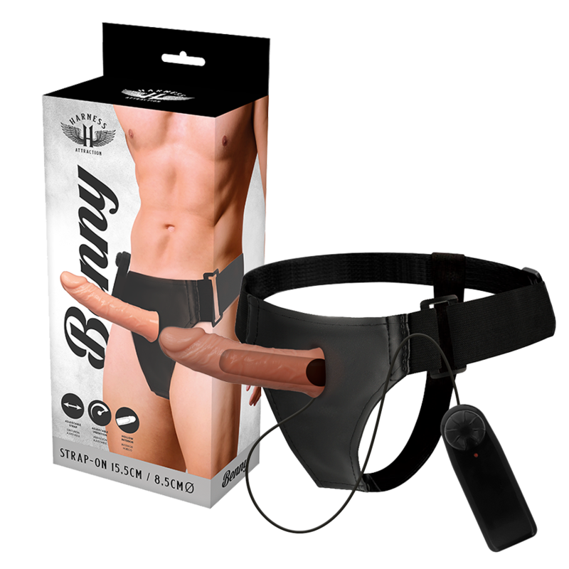 HARNESS ATTRACTION - RNES HOLLOW BENNY WITH VIBRATOR 15 CM -O- 4.5 CM - NOCTURNA DESIRES
