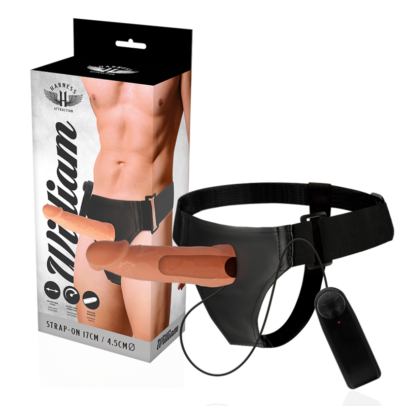 HARNESS ATTRACTION - WILLIAN HOLLOW RNES WITH VIBRATOR 17 CM -O- 4.5 CM - NOCTURNA DESIRES