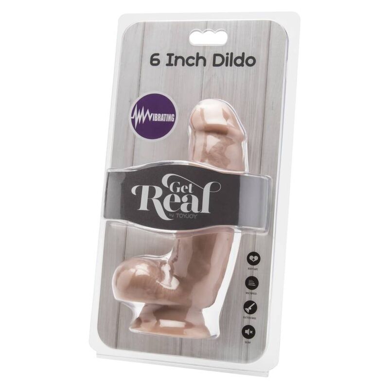 GET REAL - DILDO 12 CM WITH BALLS VIBRATOR SKIN - NOCTURNA DESIRES