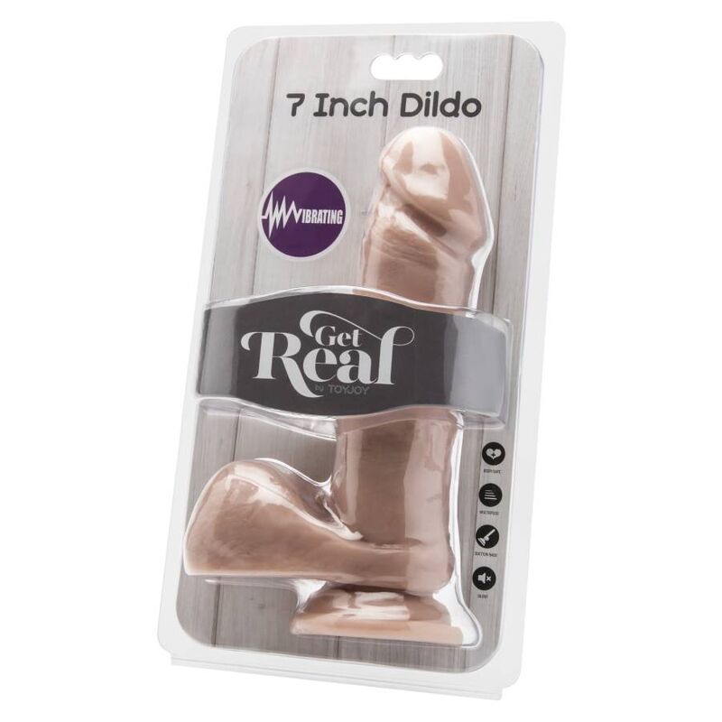 GET REAL - DILDO 18 CM WITH BALLS VIBRATOR SKIN - NOCTURNA DESIRES