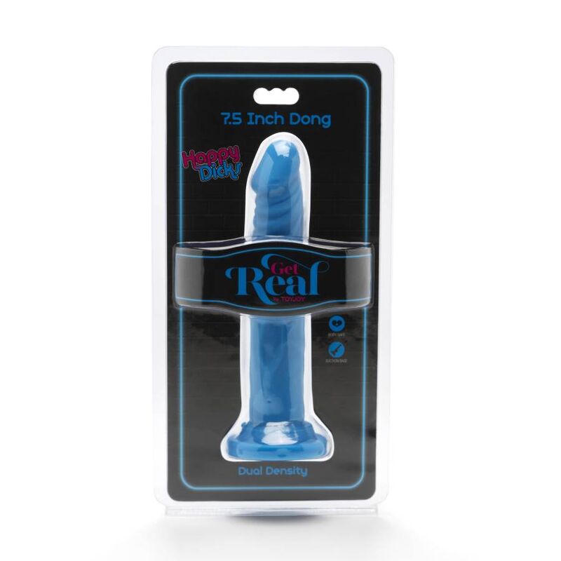 GET REAL - HAPPY DICKS DONG 19 CM BLUE - NOCTURNA DESIRES