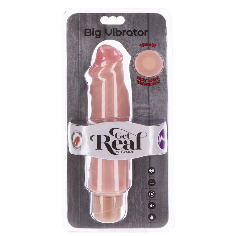 GET REAL - DUAL DENSITY BIG VIBRATOR 20,5 CM SKIN - NOCTURNA DESIRES