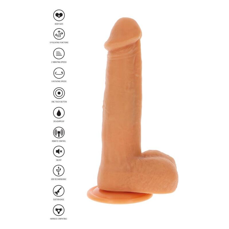 GET REAL - ROTATING BEADS VIBRATING DILDO SKIN - NOCTURNA DESIRES