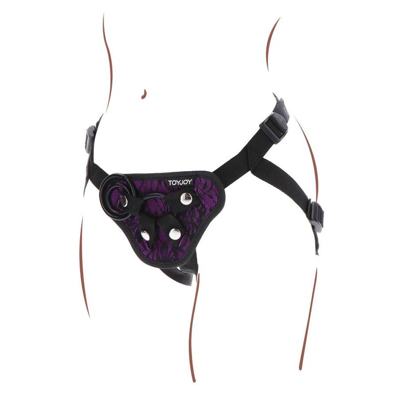 GET REAL - STRAP-ON LACE HARNESS PURPLE - NOCTURNA DESIRES