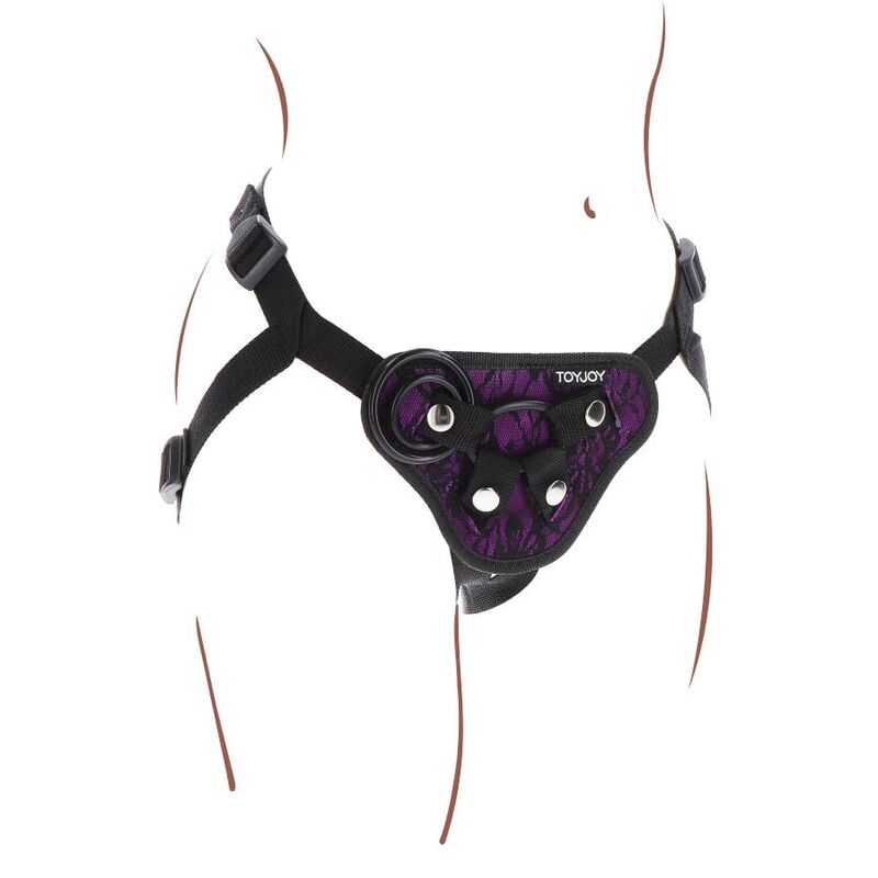 GET REAL - STRAP-ON LACE HARNESS PURPLE - NOCTURNA DESIRES