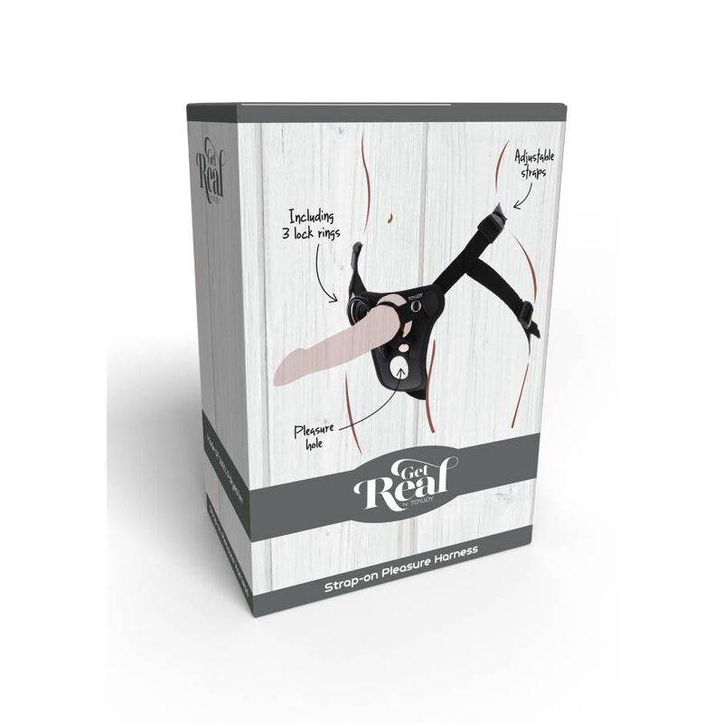 GET REAL - STRAP-ON PLEASURE HARNESS BLACK - NOCTURNA DESIRES