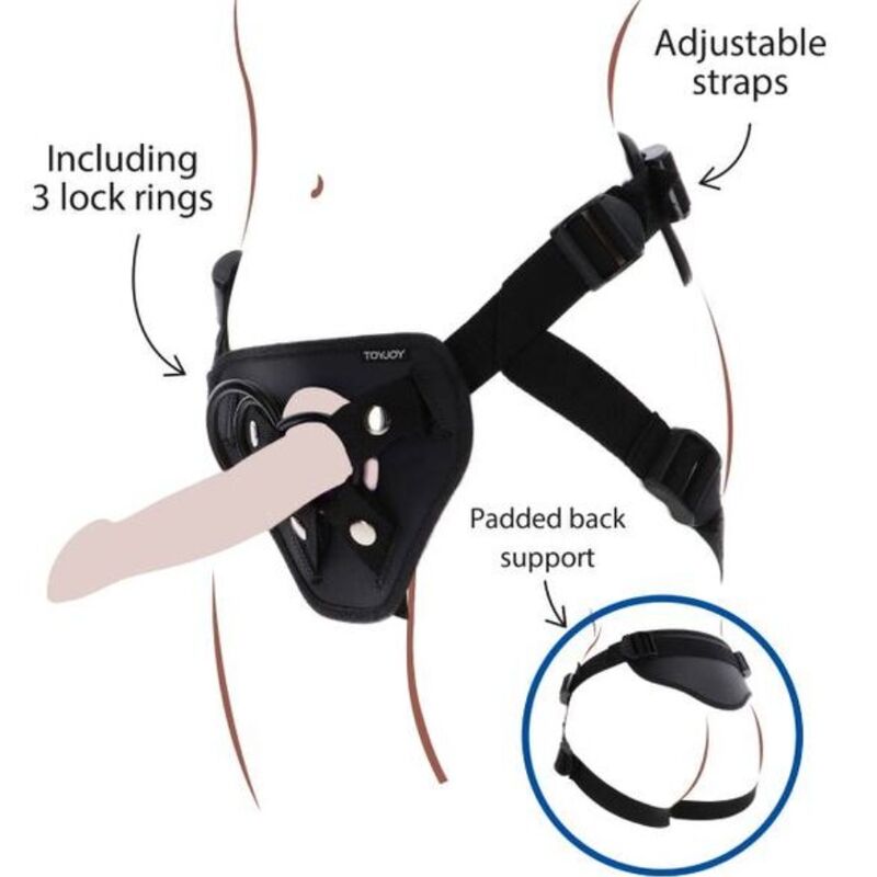 GET REAL - STRAP-ON DELUXE HARNESS BLACK - NOCTURNA DESIRES