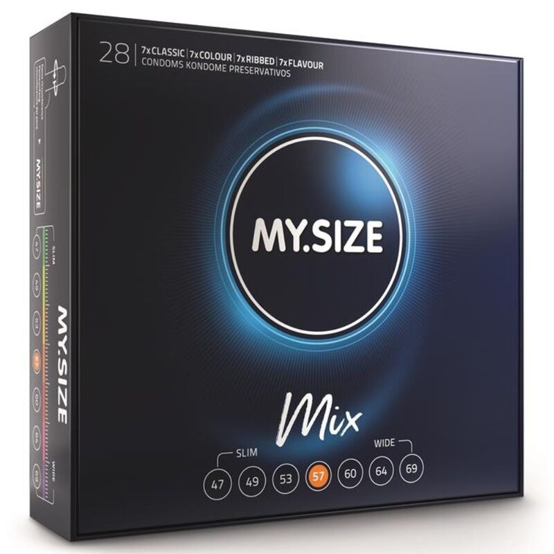 MY SIZE - MIX CONDOMS 57 MM 28 UNITS - NOCTURNA DESIRES