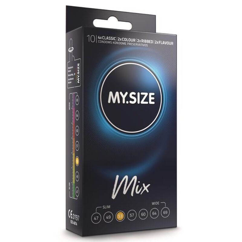 MY SIZE - MIX CONDOMS 53 MM 10 UNITS - NOCTURNA DESIRES