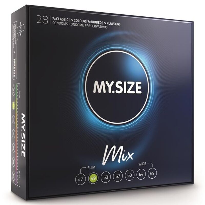 MY SIZE - MIX CONDOMS 49 MM 28 UNITS - NOCTURNA DESIRES