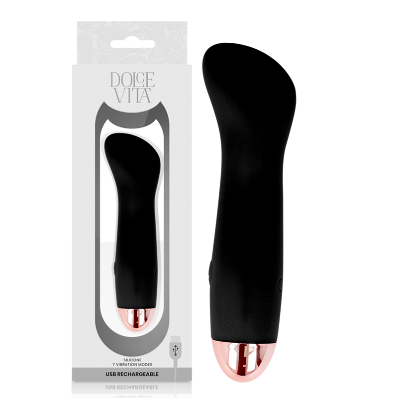 DOLCE VITA - RECHARGEABLE VIBRATOR ONE BLACK 7 SPEED - NOCTURNA DESIRES