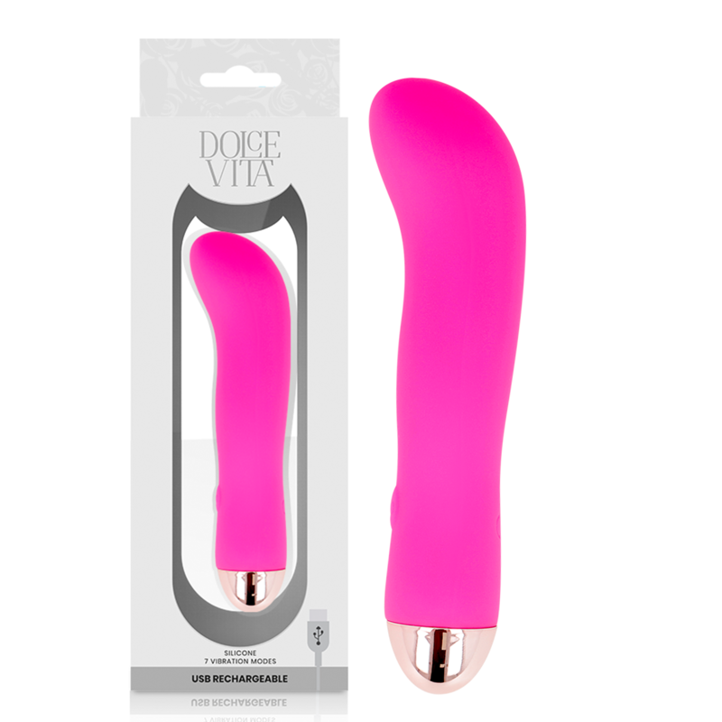 DOLCE VITA - RECHARGEABLE VIBRATOR TWO PINK 7 SPEEDS - NOCTURNA DESIRES