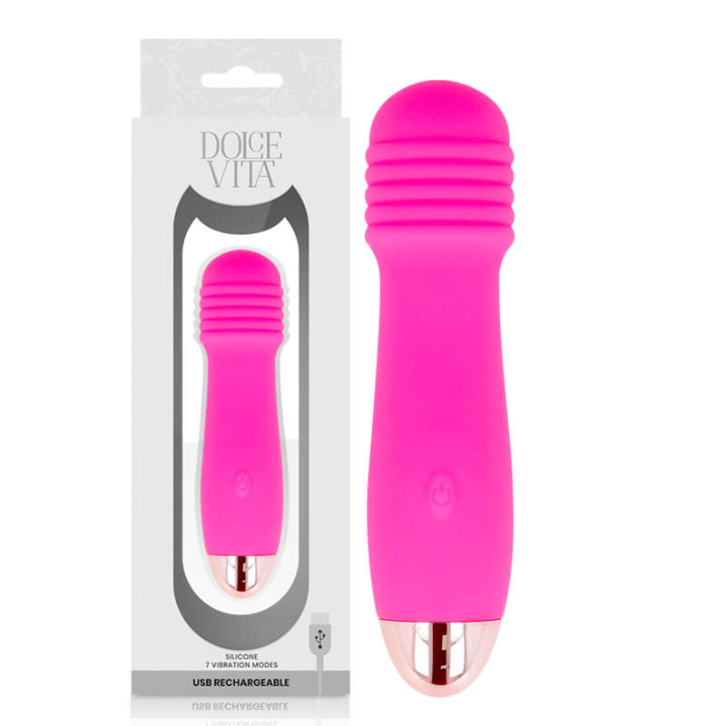DOLCE VITA - RECHARGEABLE VIBRATOR THREE PINK 7 SPEEDS - NOCTURNA DESIRES