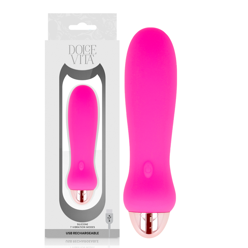 DOLCE VITA - RECHARGEABLE VIBRATOR FIVE PINK 7 SPEEDS - NOCTURNA DESIRES