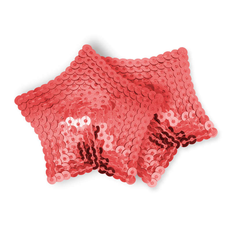 OHMAMA FETISH - RED SEQUINED STAR NIPPLES COVERS - NOCTURNA DESIRES