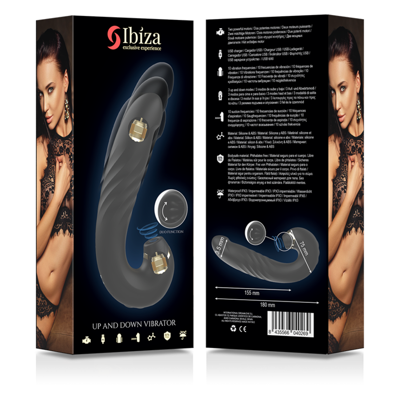 IBIZA - CLIP UP & DOWN + VIBRATOR + CLITORIS SUCTION - NOCTURNA DESIRES