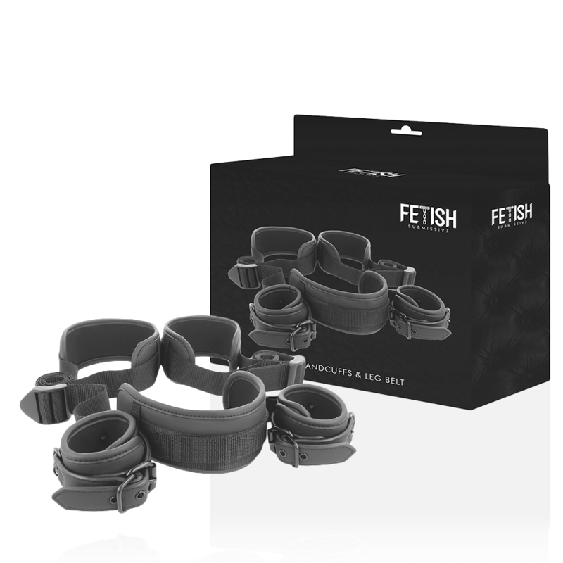 FETISH SUBMISSIVE - OPEN LEGS POSITION WITH NOPRENE LINING HANDCUFFS FETISH SUBMISSIVE BONDAGE  NOCTURNA DESIRES
