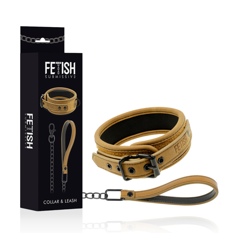 FETISH SUBMISSIVE ORIGEN - NEOPRENE LINED NECKLACE WITH CHAIN - NOCTURNA DESIRES