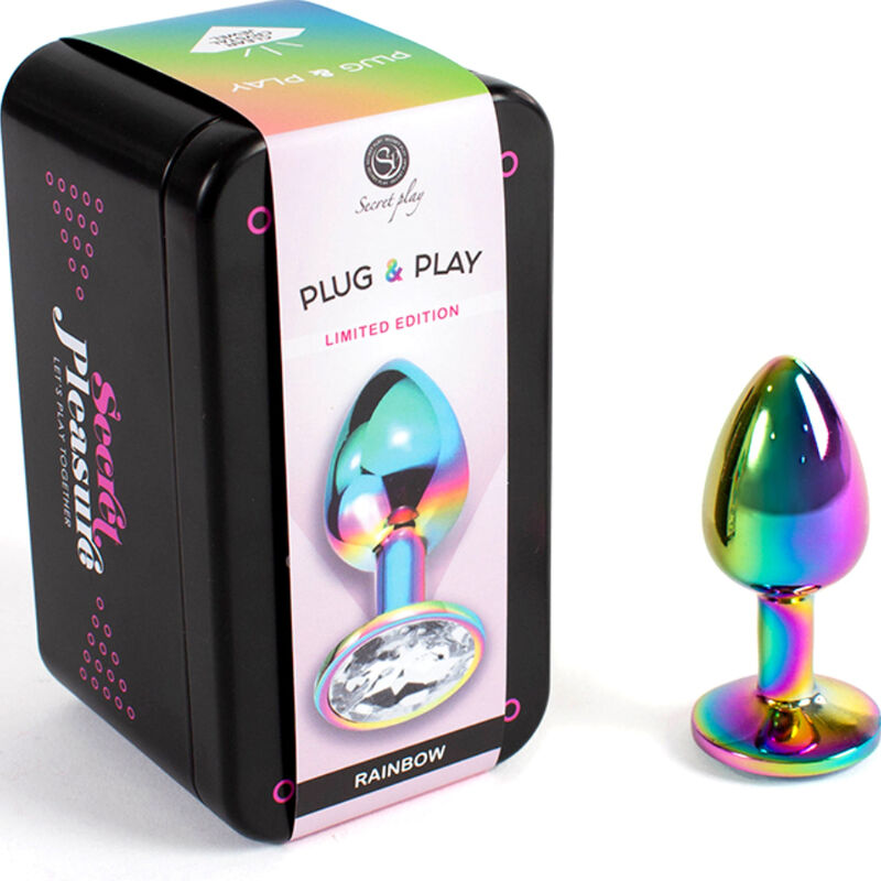 SECRETPLAY - METAL BUTT PLUG RAINBOW SMALL SIZE 7 CM - NOCTURNA DESIRES