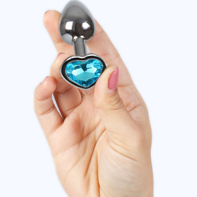 SECRETPLAY - METAL BUTT PLUG BLUE HEART SMALL SIZE 7 CM - NOCTURNA DESIRES