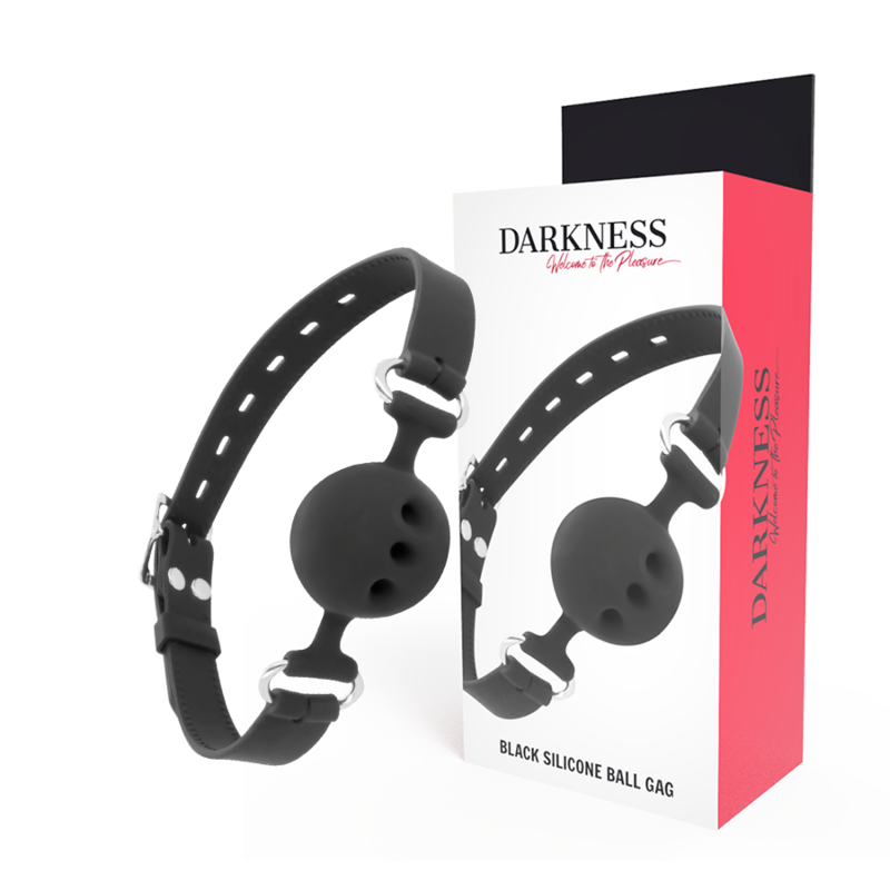 DARKNESS - BLACK BREATHABLE SILICONE GAG - NOCTURNA DESIRES