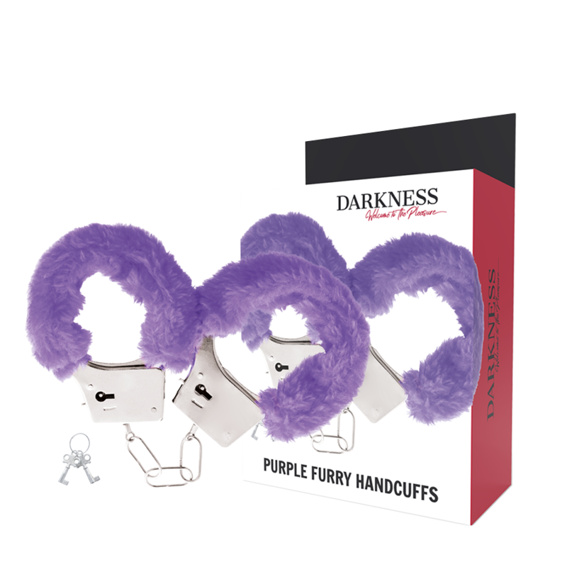 DARKNESS - LILAC LINED METAL HANDCUFFS - NOCTURNA DESIRES
