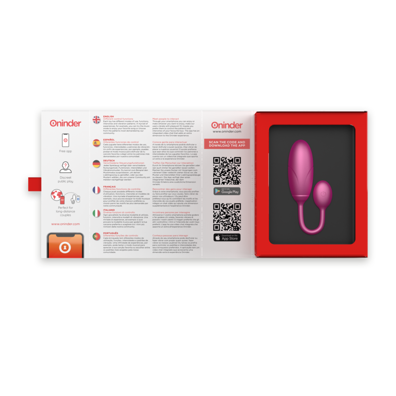 ONINDER - DENVER VIBRATING EGG PINK 7 X 2.7 CM FREE APP - NOCTURNA DESIRES
