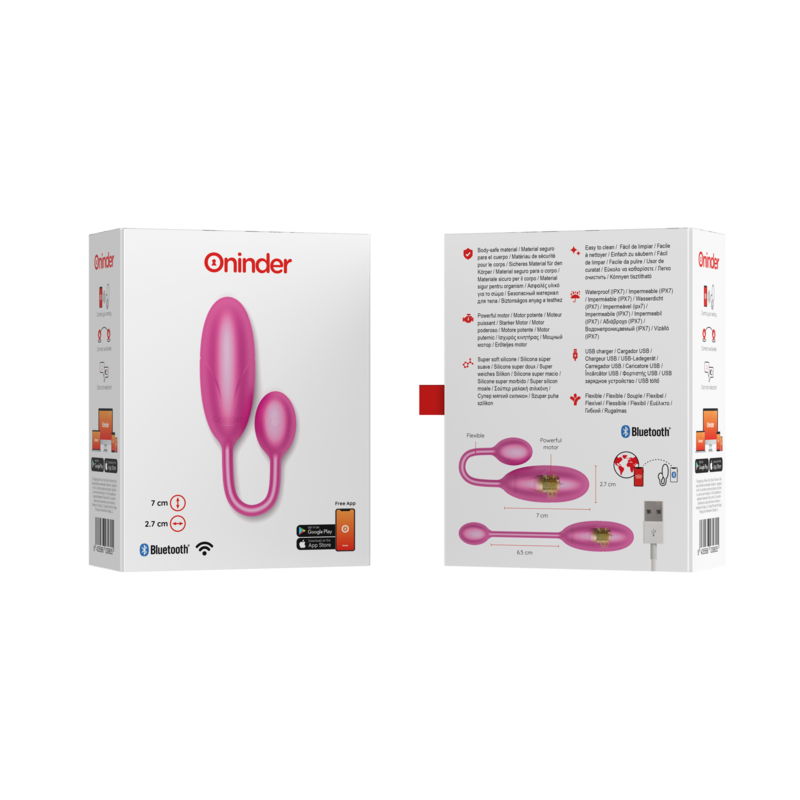 ONINDER - DENVER VIBRATING EGG PINK 7 X 2.7 CM FREE APP - NOCTURNA DESIRES