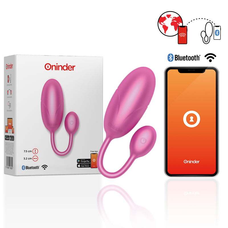 ONINDER - TOKYO VIBRATING EGG PINK 7.5 X 3.2 CM FREE APP - NOCTURNA DESIRES