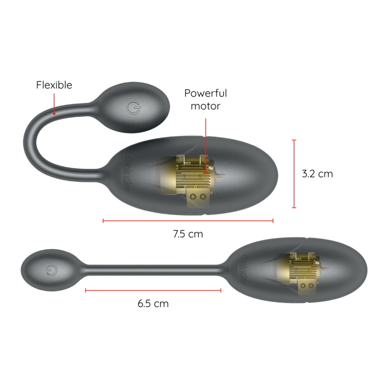 ONINDER - TOKYO VIBRATING EGG BLACK 7.5 X 3.2 CM FREE APP - NOCTURNA DESIRES