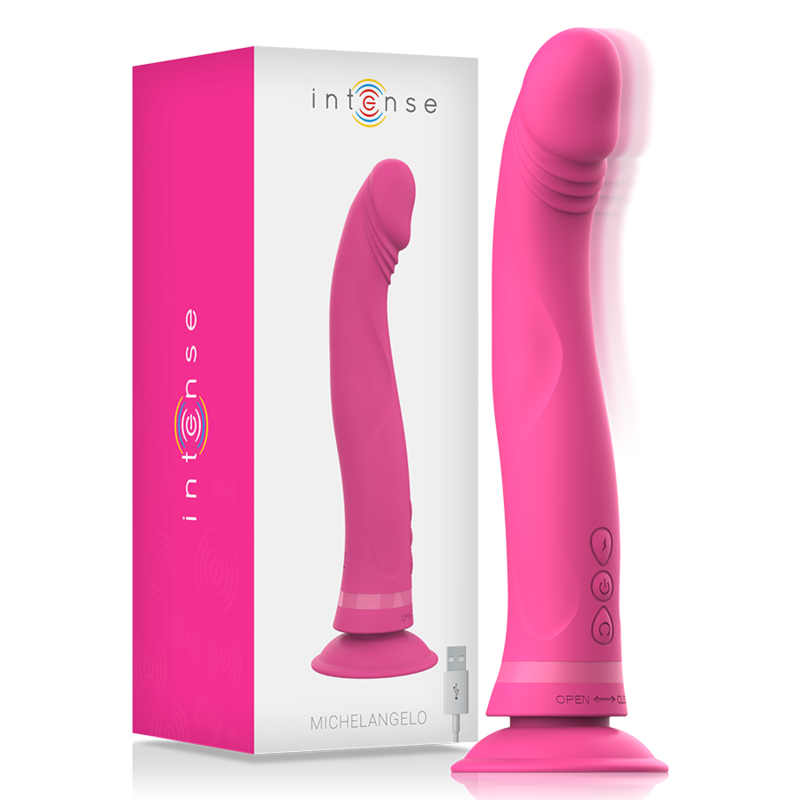 INTENSE - MICHELANGELO PINK SILICONE VIBRATOR DILDO - NOCTURNA DESIRES