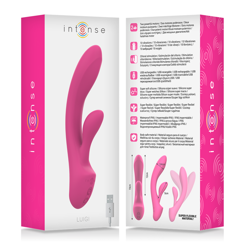 INTENSE - LUIGI RABBIT VIBRATOR PINK LIQUID SILICONE - NOCTURNA DESIRES