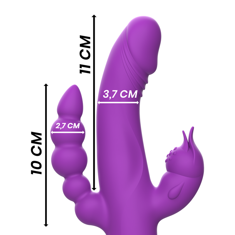 INTENSE - CASANOVA RABBIT SILICONE VIBRATOR TRIPLE MOTOR PURPLE - NOCTURNA DESIRES