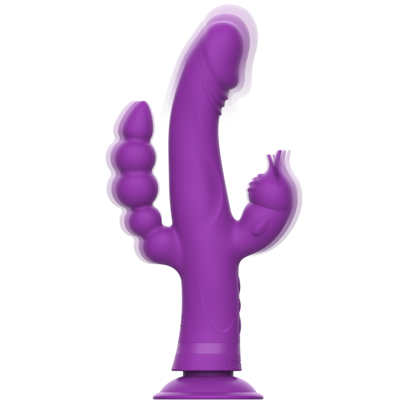 INTENSE - CASANOVA RABBIT SILICONE VIBRATOR TRIPLE MOTOR PURPLE - NOCTURNA DESIRES