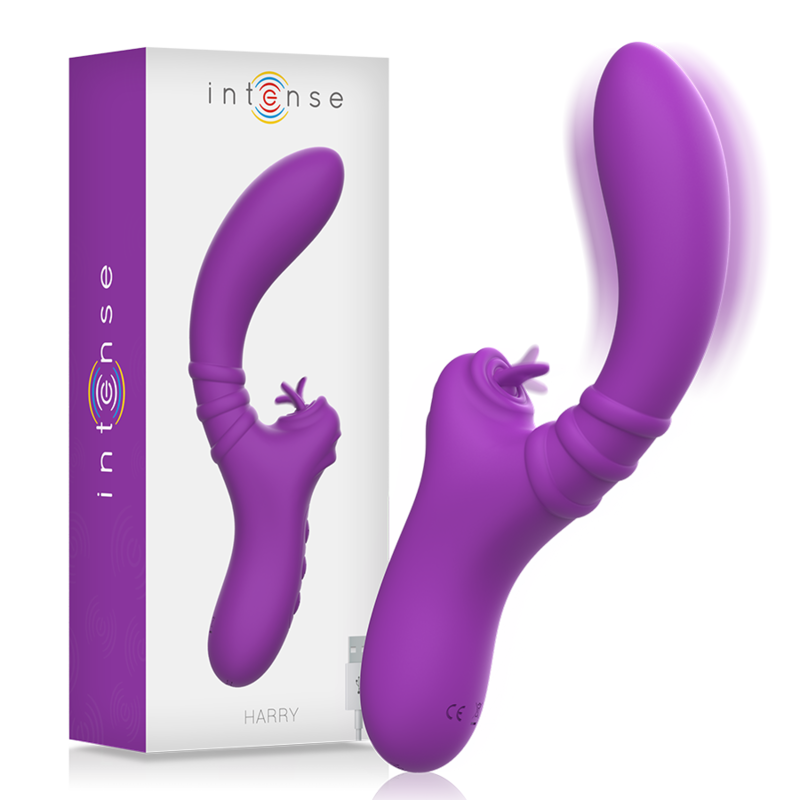 INTENSE - HARRY FLEXIBLE VIBRATOR WITH PURPLE TONGUE - NOCTURNA DESIRES