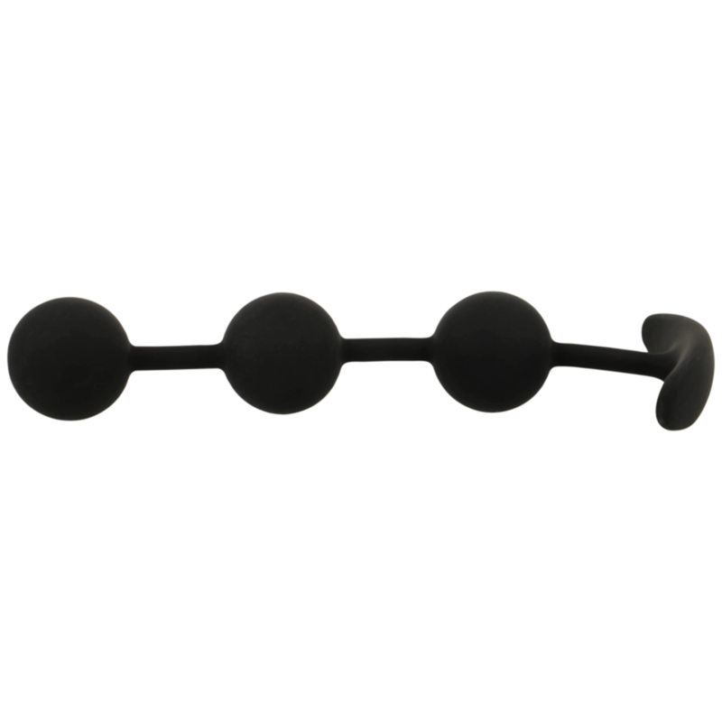 BLACK&SILVER - HARRY ANAL ROSARY 3 SILICONE SPHERES 14 CM - NOCTURNA DESIRES