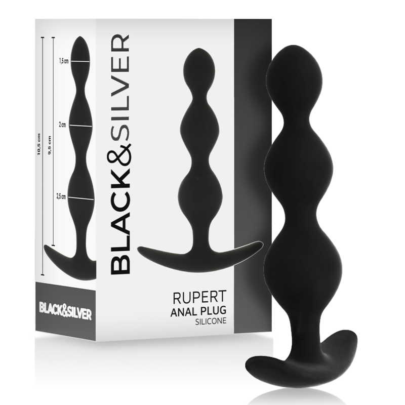 BLACK&SILVER - RUPERT ANAL BALL CHAIN 10 CM - NOCTURNA DESIRES