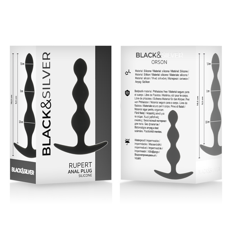 BLACK&SILVER - RUPERT ANAL BALL CHAIN 10 CM - NOCTURNA DESIRES