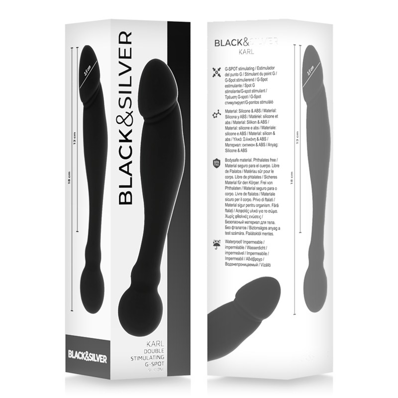 BLACK&SILVER - KARL G-POINT STIMULATING DILDO 18 CM - NOCTURNA DESIRES