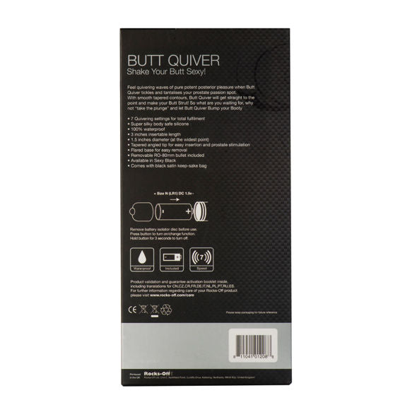 ROCKS-OFF - BUTT QUIVER P-POINT STIMULATOR 7 SPEEDS BLACK ROCKS-OFF  NOCTURNA DESIRES
