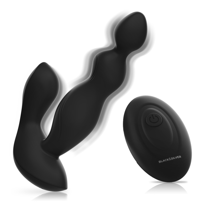 BLACK&SILVER - CORA ANAL PLUG SILICONE REMOTE CONTROL - NOCTURNA DESIRES