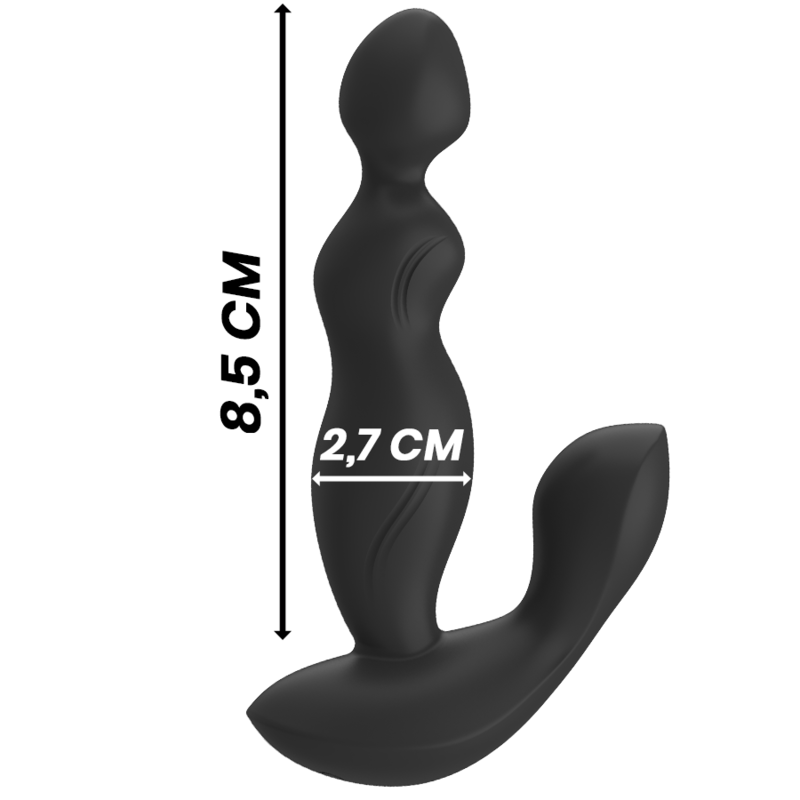 BLACK&SILVER - CORA ANAL PLUG SILICONE REMOTE CONTROL - NOCTURNA DESIRES
