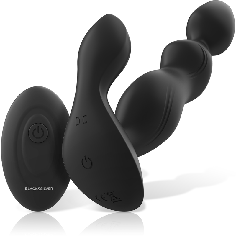 BLACK&SILVER - CORA ANAL PLUG SILICONE REMOTE CONTROL - NOCTURNA DESIRES