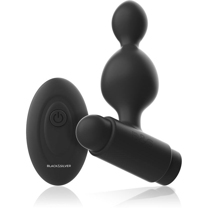 BLACK&SILVER - TUCKER SMALL SILICONE ANAL PLUG REMOTE CONTROL - NOCTURNA DESIRES