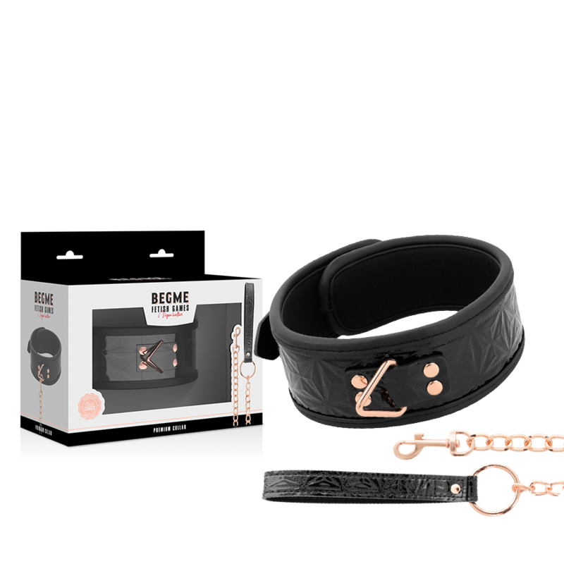 BEGME - BLACK EDITION PREMIUM VEGAN LEATHER COLLAR WITH NEOPRENE LINING - NOCTURNA DESIRES